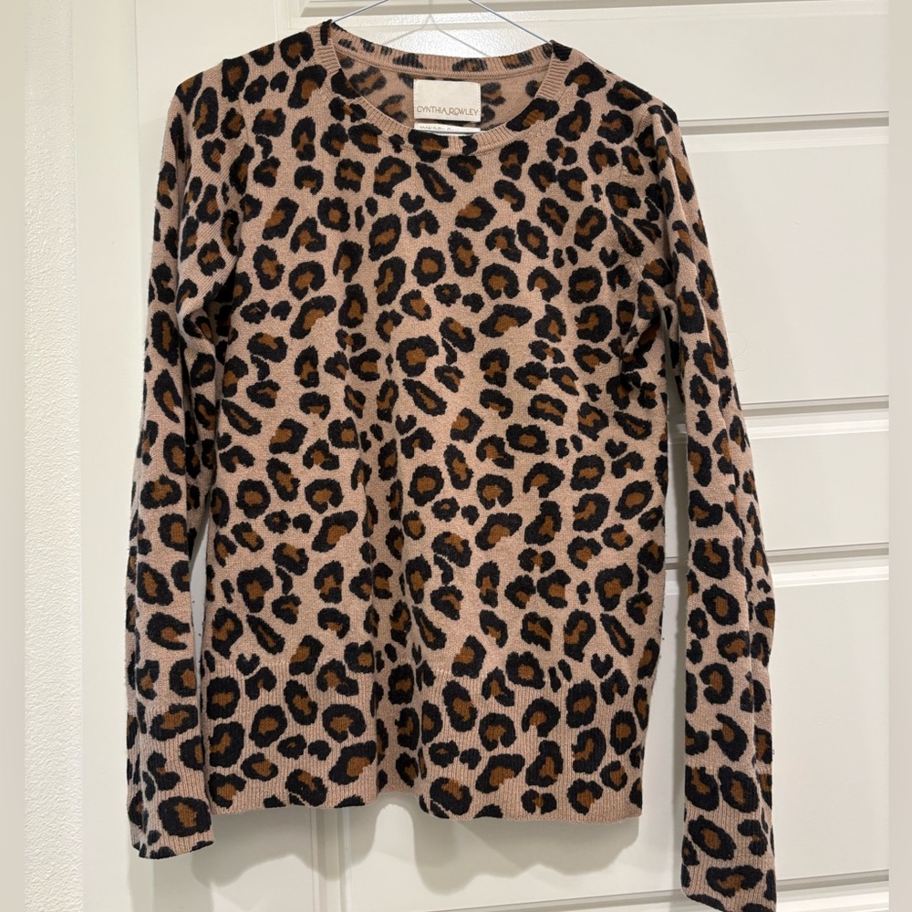 Fair Condition Cynthia Rowley Cashmere Cheetah Print Sweater XS